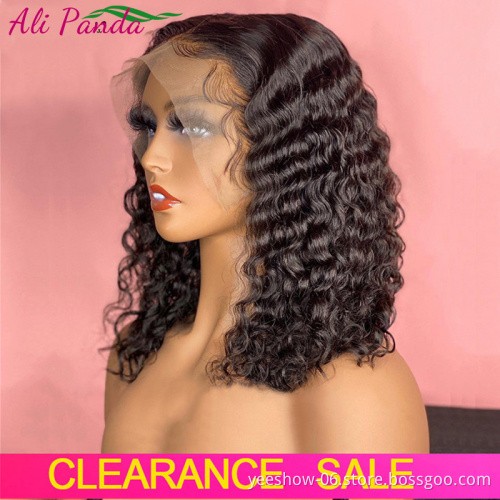 Wholesale price Short Brazilian wig curly Human Hair Bob 4*4 150% Density Glueless Lace closure Wigs Pre- Plucked